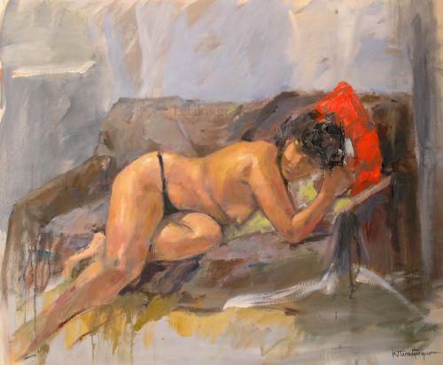 Woman on couch